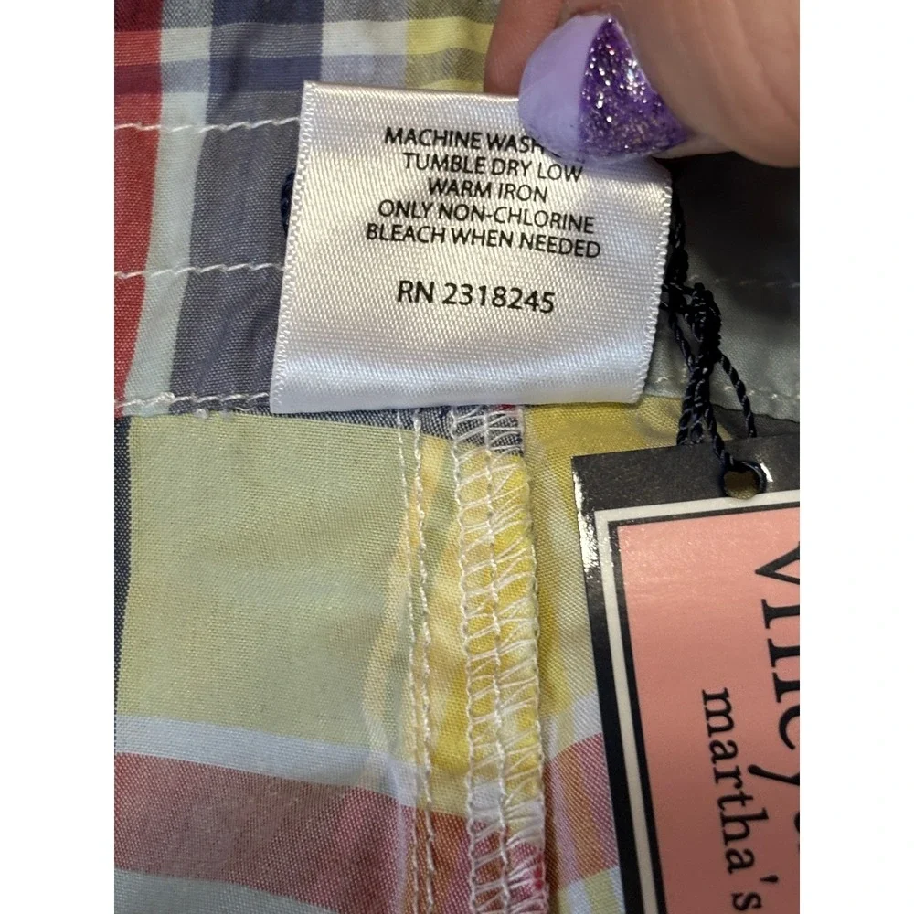 Vineyard Vines Mens Plaid Board‎ Shorts Swim Trunks Yellow Blue Red Size 38 NWT